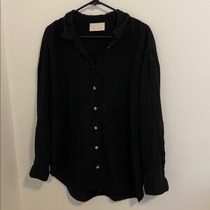 Gillian Stevens black linen shirt